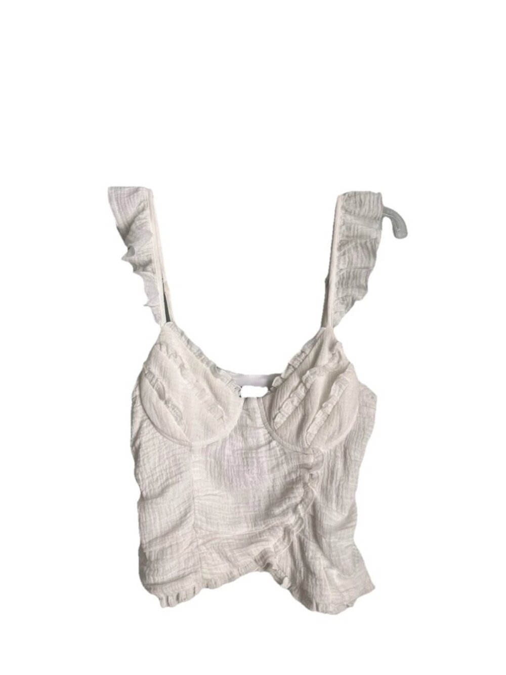 Majorelle Revolve White Atwater Top Ruffle Straps Crinkle Gauze